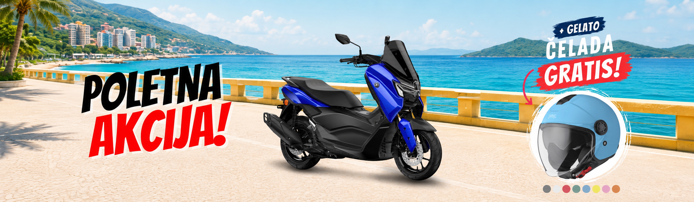 motoposlovalnica-poletna-akcija-hero-banner Yamaha poletna akcija v Moto poslovalnici Ljubljana in Komenda z NMAX 125 skuterjem in brezplačno Gelato čelado.