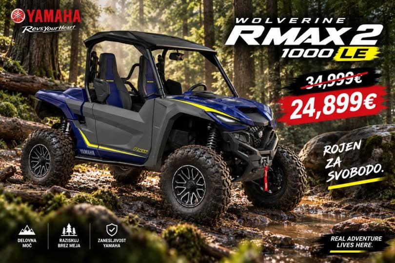 Yamaha Wolverine RMAX 2 1000 LE – dvosedežni SSV v akcijski ponudbi