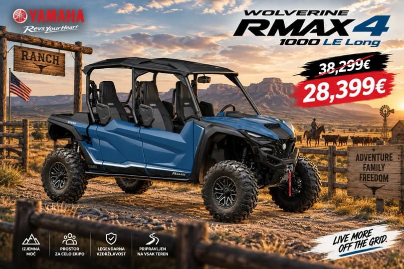 Yamaha Wolverine RMAX 4 1000 LE Long – štirisedežni SSV za terenske avanture